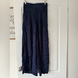 NWT - Aerie - Navy High Waisted Shine Wide Leg Pant - Size Small